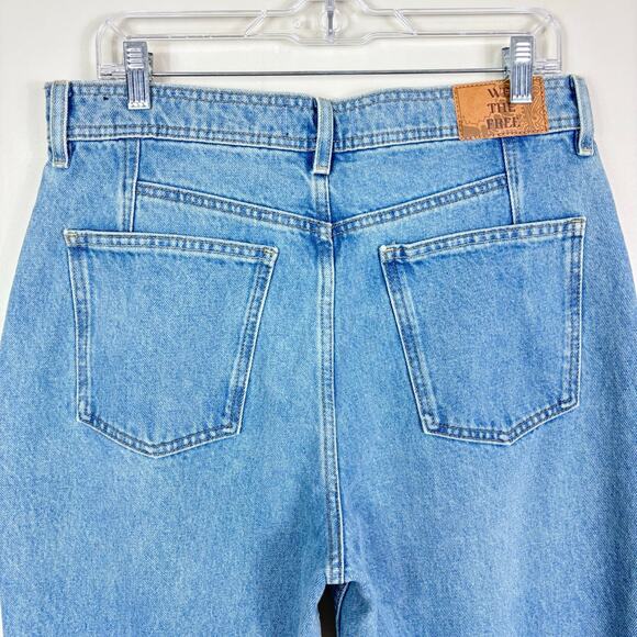 Free People We The Free Union Blue Xena High Rise Slim Straight Jeans - Picture 9 of 14